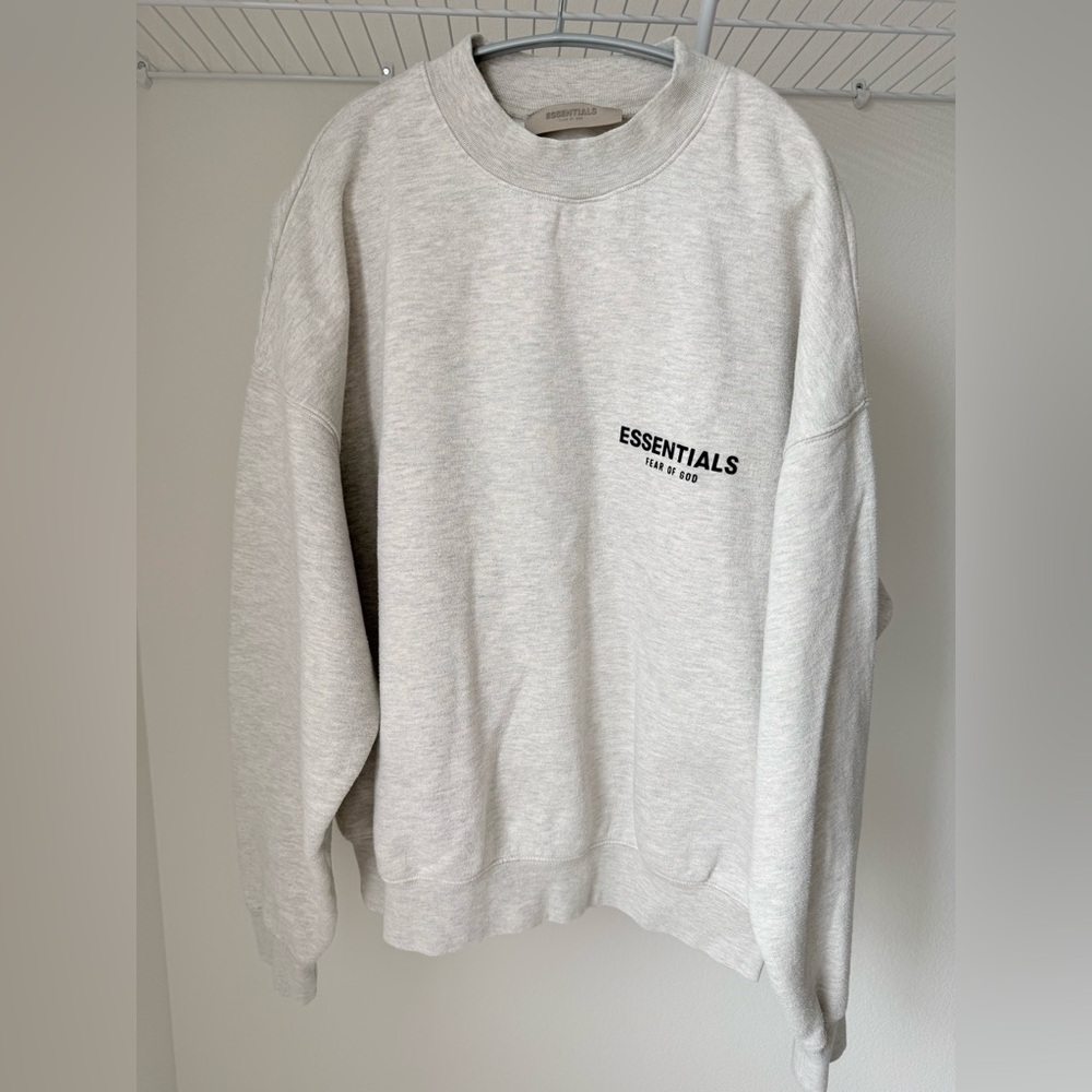 Fear of God Essentials Light Gray Crewneck Sweater